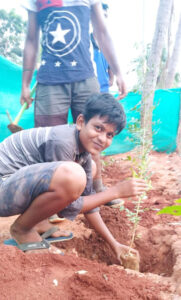 Children Planting Drought Resistant Species